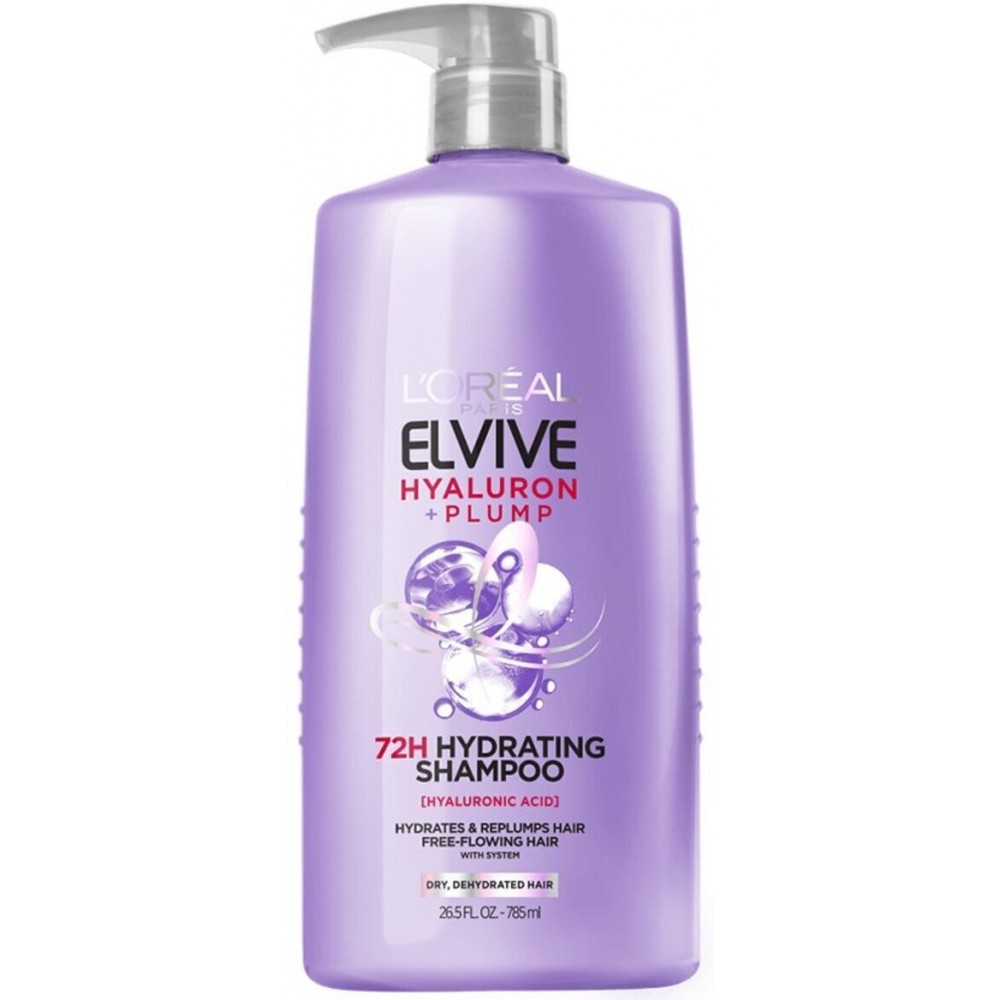 L'Oreal Elvive Hyaluron + Plump Hydrating Shampoo, Paraben-Free -785ml